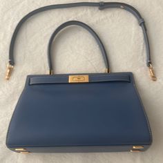 Gorgeous Powder Blue Leather With Red Leather Interior Original Price $795 Very Small Smudge On Interior Leather Selling For $450 Comes With Shoulder Strap Birkin Style Bag, Rare Birkin, Birkin Style, Tory Burch Bags, Tory Burch Bag, Powder Blue, Leather Interior, Blue Leather, Red Leather