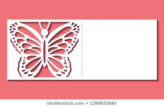 a paper cut butterfly on a pink background with space for the text or image to be added