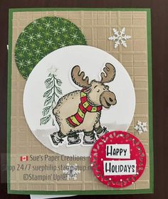 Hand Stamped Cards, Christmas Card Set, Stampin Up Christmas Cards, Paper Creations, Cute Card, Stampin Up Christmas, Su Cards, Christmas Stamps