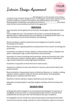 the interior design agreement is shown in this document