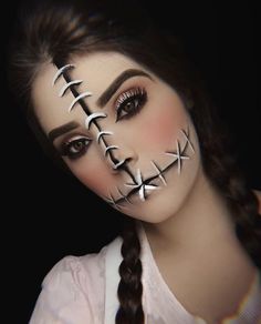 Simple Halloween Face Paint For Women, Halloween Makeup Leicht, Maquillaje Halloween Infantil, Nem Halloween Makeup, Holloween Makeup, Creepy Halloween Makeup