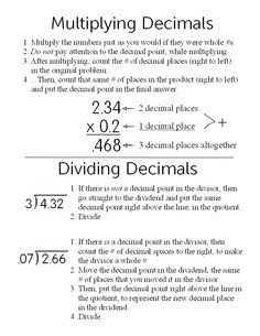 the rules for dividing and dividing numbers