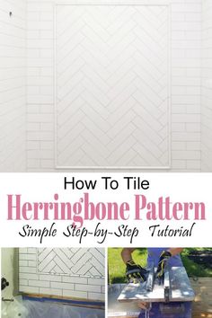 how to tile herringbone pattern with simple step by step instructions