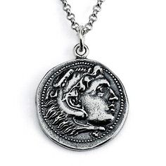 Top Rated Alexander the Great of Macedonia ancient COIN Sterling Silver Necklace Medallion, Fashion Jewelry Frog Necklace, Sterling Silver Name Necklace, Ancient Coin, Coin Pendant Necklace, Necklace For Girlfriend, Mens Jewelry Necklace, Silver Heart Necklace, Ancient Coins, Charm Pendant Necklace