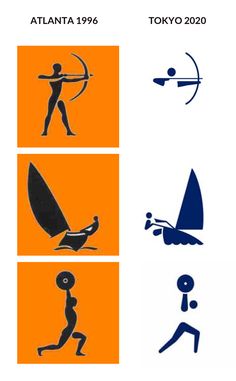 four different types of arrows and people