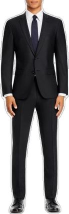 Designer Business Suits, Modern Suits With Pressed Crease, Luxury Business Tuxedo, Designer Business Tuxedo With Notch Lapel, Designer Black Suit For Business Casual, Luxury Business Tuxedo With Welt Pockets, Modern Black Suits For Workwear, Elegant Black Suits For Business Casual, Designer Black Suit For Semi-formal Occasions