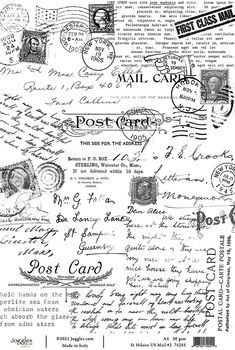 an old postcard with stamps on it