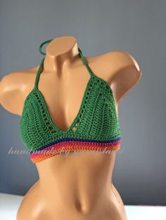 "If you want to see my other handmade bikini and pareos; https://www.etsy.com/shop/yarnisland?ref=seller-platform-mcnav&section_id=28064187 Handmade with 100% high quality cotton yarn. Indispensable for summer fashion and festivals, great crochet top. You can make great combinations with your shorts and jeans. Its material is very strong and is knit frequently for minimal transparency. Color; Green SIZING: If you are not sure which size to choose for your size, please choose from the size ch Handmade Green Swimwear For The Beach, Handmade Green Swimwear For Beach, Handmade Green Swimwear For Vacation, Green Crochet Swimwear For Vacation, Green Crochet Beachwear Swimwear, Green Crochet Swimwear For Beach Season, Green Crochet Summer Swimwear, Green Crochet Top For Beach Season, Handmade Multicolor Swimwear For Beach