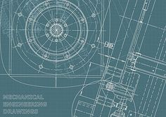 a blueprint drawing of a mechanical engineering drawing with the words mechanical engineering drawings on it