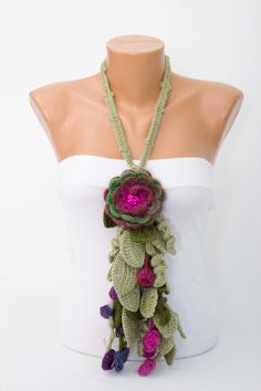 🔘With removable crochet flower pin. ATTENTION! 🔘 If you buy any 3 scarves, crochet necklace, turban hat, gloves or hats, you can choose extra any item from my shop as gift. The item you choose, should not cost more than 12.99 USD! Do not purchase the item that you choose. Just send the link or photo as message to me. If you not choose a free item, we are going to ship you any item that we choose for you... 🔘 If you buy 3 or more items we are going to sent your package via express shipping, ot Green Bohemian Crochet Hat, Handmade Crochet Hat As Gift, Handmade Crochet Hat For Gift, Crochet Flower Scarf, Scarves Crochet, Necklace Scarf, Flower Scarf, Scarf Crochet, Turban Hat