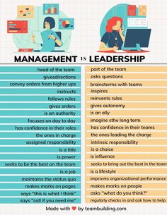 the differences between management and teamwork in an organization's workflow infographic