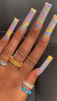 Nail Design Glitter, Ideas Uñas, Long Acrylic Nail Designs, Mexican Embroidery, Baddie Nails, Cute Acrylic Nail Designs, Dope Nail Designs