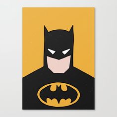 a batman poster on a yellow background