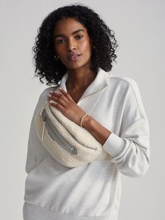 Inspired by our Lasson belt bag, the Kansa is crafted in warm, textured Sherpa and finished with a contemporary webbing strap, multiple pockets, and signature branded buckle and zips. Sherpa Belt Bag, F Signature, Webbing Strap, Running Jacket, Long Crop Top, Pocket Leggings, Casual Coat, Everyday Bag, Bottom Clothes