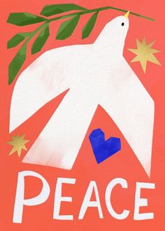 a peace sign with a dove and stars on it