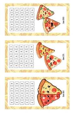 two different pizzas are shown with the same numbers in each one's place