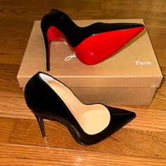 Perfect Condition Size 8 Comes With Box And Dust Bag Black Never Worn- Doesn't Fit Me Anymore Red Bottoms Boots, Designer Black Heels For Office, Luxury Black Heels For Business, Luxury Black Business Heels, Designer Black Heels For Business, So Kate, Hot Heels, Red Bottoms, Patent Leather Pumps