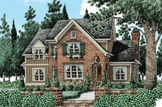 this is an artist's rendering of these brick house plans