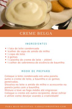 the ingredients for creme belga