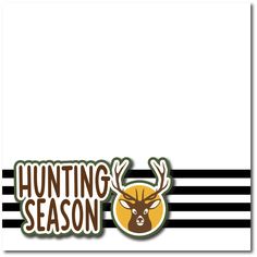 the hunting season sticker is shown in black and white stripes with an image of a deer's head