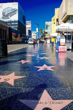 the hollywood walk of fame star is shown