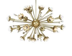 a gold chandelier with many lights on it