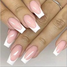 24 Piece White French Tip Coffin Press On Nails 24 Pieces Color: White French Tip Length: Medium Shape: Coffin Poshmark Ambassador Ll Top Rated Seller Fast Shipper With Considerate Packaging White French Tip, Coffin Press On Nails, Nail Length, Stick On Nails, Girls Nails, Nail Art Hacks