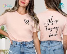 Jesus Has My Back Shirt, Jesus Sweatshirt, Christian Shirt, Bible Verse Shirt, Religious Shirt, Christian Merch, Inspirational Shirt 💫Welcome to Eunoia Shirts- your ultimate destination for unique and stylish apparel!💫 💫Whether you're shopping for yourself or looking for the perfect gift for a loved one, Eunoia Shirts is your one-stop destination for stylish apparel that makes a statement. Browse our collection today and add a touch of personality to your wardrobe! 🛍️Check our Size Charts! ? Cute Shirt Ideas, Religious Tshirts, Christian Tshirt Design, Christian Shirts Designs, Christian Merch, Jesus Sweatshirts, Bible Verse Shirt, Christian Stuff, Religious Shirt