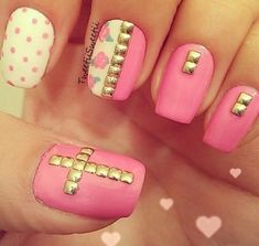 33 Amazing Nail Art Ideas with Rhinestones, Gems, Pearls and Studs