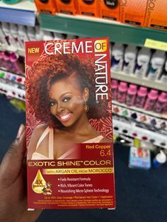 Colored 4c Natural Hair, Crème Of Nature, Afro Hair Color, Hair Aesthetics, Creme Of Nature, March Spring, Box Dye