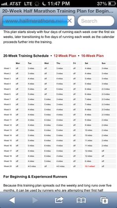 an iphone screen showing the training schedule for each week in which you can use it