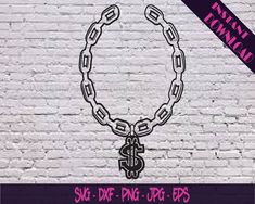 a drawing of a chain with a dollar sign on it and the words save daf png up eps