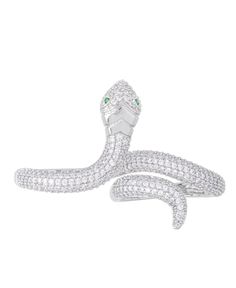 Update your unique style with this exquisite cubic zirconia snake double finger ring. This ring will always help you stand out from the crowd. Reputation Ring, 2 Finger Ring, Double Finger Ring, Macys Jewelry, Snake Ring, Silver Plated Jewelry, Finger Ring, Ring Finger, Ring Silver