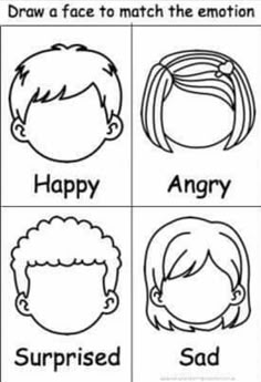 Feelings Preschool, Teaching Emotions, Emotions Preschool, Feelings Activities, Draw A Face, Home Posters, Emotions Activities, English Activities For Kids, Free Preschool Worksheets