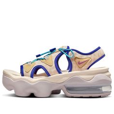 (WMNS) Nike Air Max Koko Thick Sole Casual Fashion Sports Gray Blue Sandals 'Yellow Blue' DX3285-126 (Women's) Nike Air Max Koko Sandals, Practical Dress, Nike Sandals, Orange Camo, Purple Style, Air Max Women, Mode Casual, Google Pay, Hot Sneakers