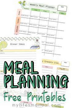 the meal planning printables are great for kids and adults to use in their meals