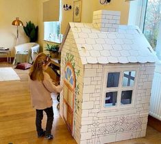 Play House, Cardboard Box, Doll House, Toys, Color