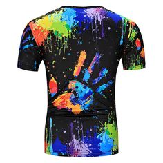 Style: Fashion Material: Cotton,Polyester Sleeve Length: Short Collar: Crew Neck Pattern Type: Hand-painted Package Contents: 1 x T-Shirt Cheap Trendy Clothes, Neon Paint, Splatter Paint, Mens Fashion Rugged, Rugged Style, Tee Shirt Homme, Mens Fashion Summer, Men T Shirt, Mens Casual Outfits