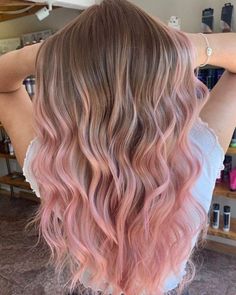 Gold Color Hair, Pastel Pink Hair Color, Ombre Rose