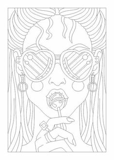 Recolor Coloring Pages, Pop Art Colouring Pages, Feminist Coloring Sheets, Womens Coloring Pages, Woman Coloring Pages Faces, Free Trippy Coloring Pages, Love Coloring Pages, Coloring Pages Inspirational