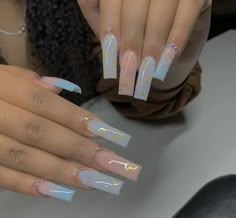 Long Acrylic Nail, Long Acrylic Nail Designs, Ombre Acrylic Nails, Simple Gel Nails, Colored Acrylic Nails, Girly Acrylic Nails, Cute Acrylic Nail Designs, French Acrylic Nails, Short Square Acrylic Nails