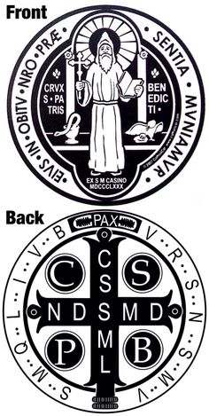 two black and white logos with the names of different churchs on them, one for front and back