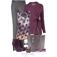 Fall - #59, created by in-my-closet on Polyvore Hair Gray, Work Fashion, Business Fashion, Look Fashion, For Hair, Autumn Winter Fashion, Work Outfit, Stylish Outfits