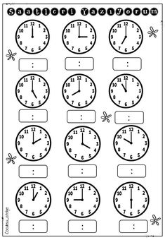 telling time worksheet for kids to learn how to tell the time on clocks