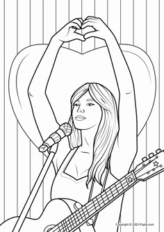 Taylor Swift Doing a Hand Heart Coloring Page Taylor Swift Book, Taylor Swift Drawing, Heart Coloring Pages, Free Coloring Sheets, Cartoon Coloring Pages, Taylor Swift Album, Mandala Coloring Pages, Cute Coloring Pages, Taylor Swift Pictures