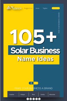 the cover of 105 + solar business name ideas