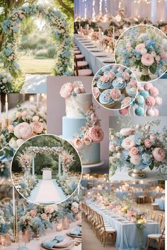 Baby Blue Wedding Theme, Baby Blue Wedding, Pastel Blue Wedding, Blue Wedding Ideas, Blue Wedding Theme, Pale Pink Weddings, Pale Blue Wedding, Pastel Pink Weddings, Baby Blue Weddings