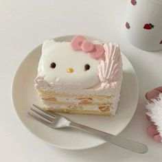 Kitty Cake, Cute Baking, Hello Kitty Cake, Cute Snacks, Pink Foods, Kawaii Food, Cute Desserts