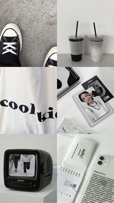 the collage shows various items that are in different pictures, including a t - shirt and