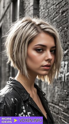 Inverted Bob Grey Hair, Choppy Edgy Bob, Choppy Bob Hairstyles With Undercut, Hairstyles Bob Medium, Punk Bob Haircut, Edgy Bob Haircuts Choppy Layers, Layered Bobs For Fine Hair, Layered Inverted Bob, Short Edgy Hairstyles